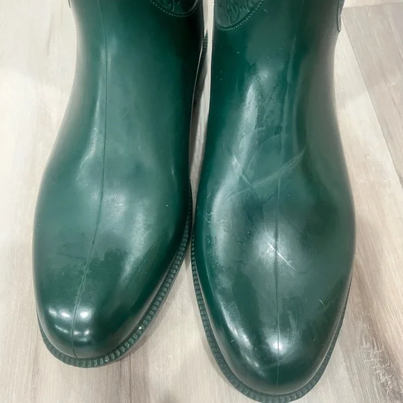 GUCCI Green Monogram GG Supreme Rain Boots Knee Calf High sz. 36 - Picture 5 of 15